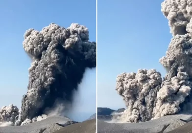 volcán, erupcion, islas kuriles, rusia