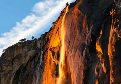 cascada de fuego, captan, fenómeno natural, California, parque nacional de Yosemite, majestuosa, agua, rio, cielo,