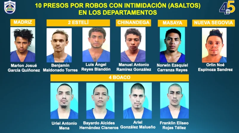 nicaragua, policia nacional, captura de delincuentes, seguridad ciudadana
