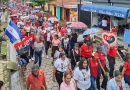 El Sauce, León, celebra, caminata, roja y negra, 45 años, liberación, 45 aniversario, familia, población,