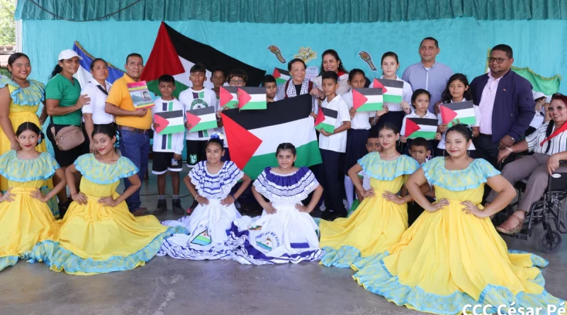 palestina, nicaragua, gaza, estudiantes, escuela, monumento, héroe nacional