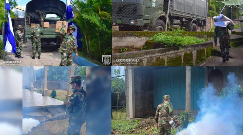 nicaragua, ejercito de nicaragua, chontales, merienda escolar, fumigacion