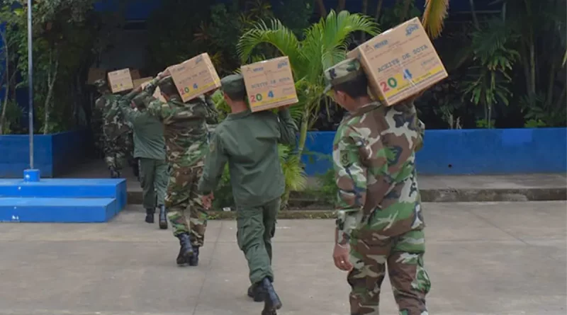 merienda escolar, mined, ministerio de educacion, ejercito de nicaragua, jinotega, participa, descargue de alimento,