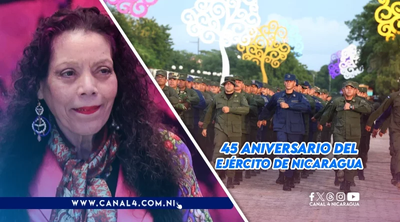 nicaragua, rosario murillo, vicepresidenta de nicaragua, ejercito de nicaragua, aniversario del ejercito de nicaragua, 45 años,