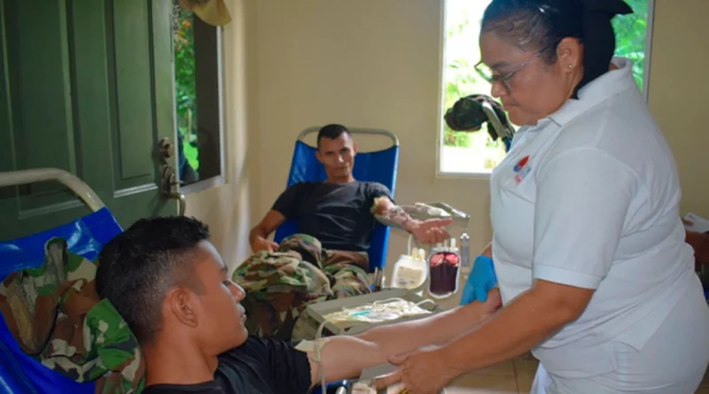 nicaragua, ejercito de nicaragua, donacion de sangre, voluntaria