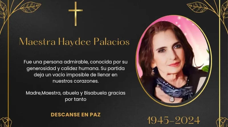 Haydee Palacios, folklore nicaraguense, nicaragua, fallece, muere, academia Haydee Palacios,