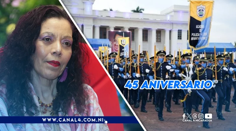 nicaragua, ministerio del interior, vicepresidenta de nicaragua, compañera rosario murillo, 45 aniversario, desfile del ministerio del interior,