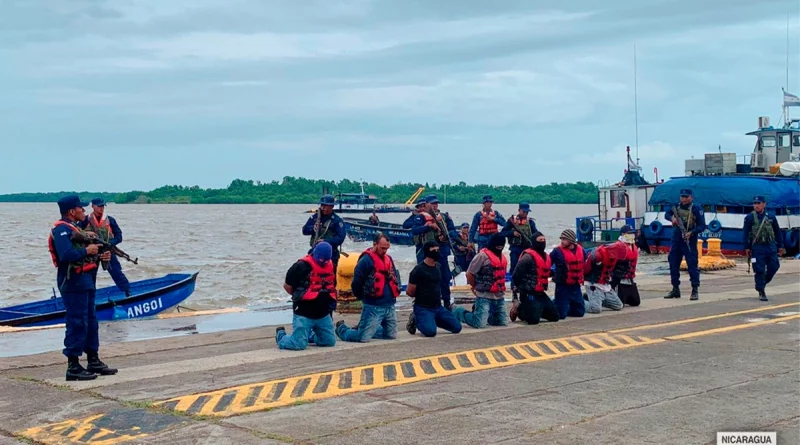 ejercio de nicaragua, fuerza naval, empresa portuaria nacional, costa caribe sur, proteccion, seguridad, practica,