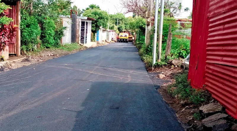 alacaldia de managua, mejoramiento vial, calles para el pueblo, barrio nueva sabana grande,