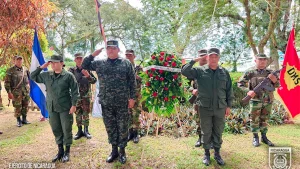 ejercito de nicaragua, rio san juan, ofrenda floral, subcomandante laureano aragón,