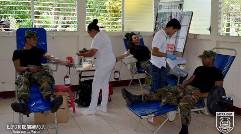 ejercito de nicaragua, chontales, nicaragua, donacion de sangre