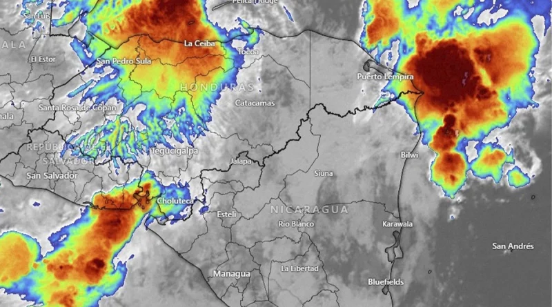 tormenta tropical, sara, lluvias, ineter, tormentas electricas, vientos, nicaragua, temperaturas, clima,