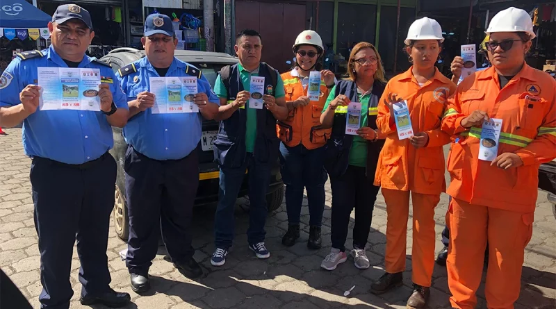 bomberos unidos, policia de nicaragua, ciudad sandino, nicaragua, jornada de sensibilización, mercadito,