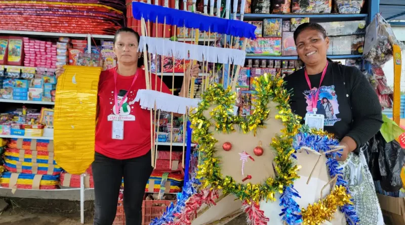 comerciantes de polvora, Pista El Dorado, Griteria, Virgen Maria, productos pirotecnicos, dinamizacion economica, seguridad, Policia Nacional, Bomberos Unidos, precios de polvora, tradicion nicaraguense, venta de polvora, Maykeline Fox, legado familiar, descuentos en polvora.