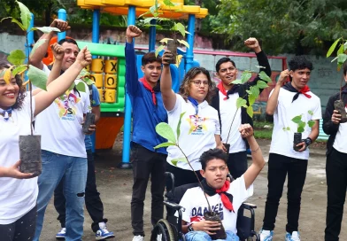 movimiento ambientalista, juventud sandinista 19 de julio, jornada de limpieza y reforestacion, nicaragua, roberto clemente, homenaje,