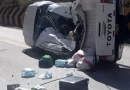 camioneta, roca, aplasta, Peru, Lima, carretera, impacta, matando, mueren, roca gigante, roca desprendida, cerro, accidente,