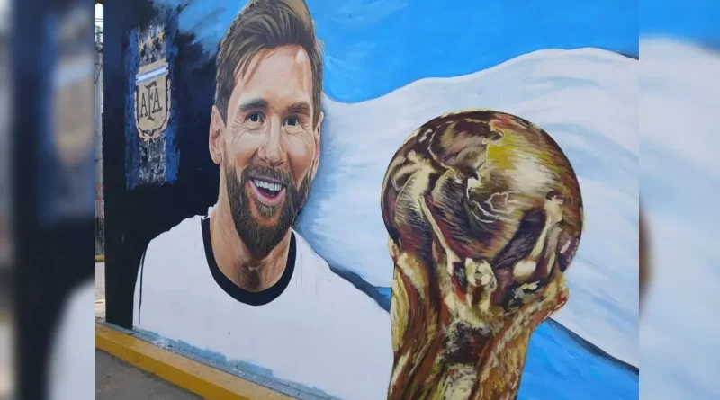 mural, Lionel Messi, Messi, astro del fútbol, arte, Jinotepe, fusión, Nicaragua, fútbolista, argentino,