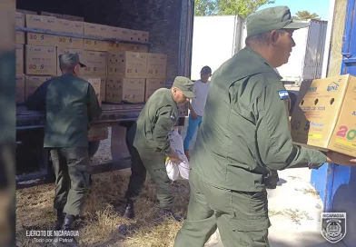 Ejército de Nicaragua, Estelí, merienda, merienda escolar, MINED, descargue,