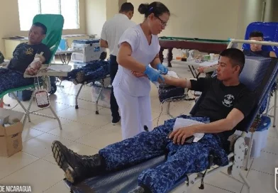 ejercito de nicaragua, fuerza naval, jornada de donacion de sangre, banco de sangre, nagarote, leon,