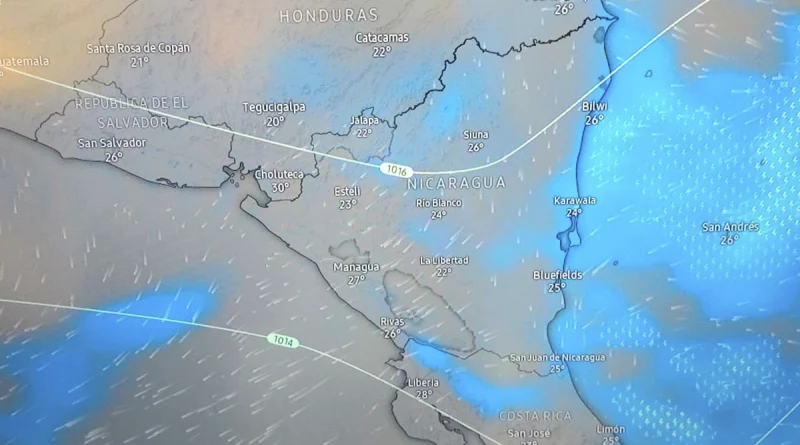 ineter, clima, nicaragua, temperaturas máximas, vientos moderados