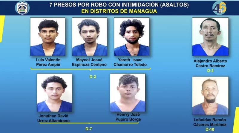 policia de nicaragua, managua, nicaragua, delincuentes capturados, homicidios nicaragua, femicidios nicaragua