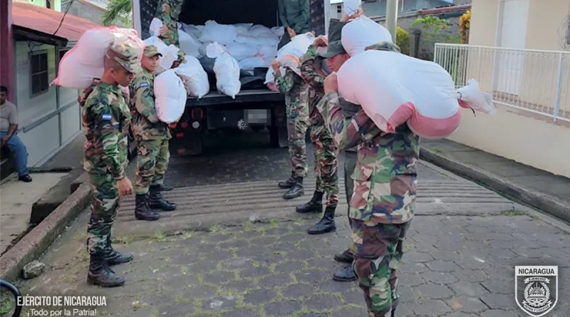 San Carlos, Río San Juan, descargue, paquetes alimenticios, Ejército de Nicaragua,