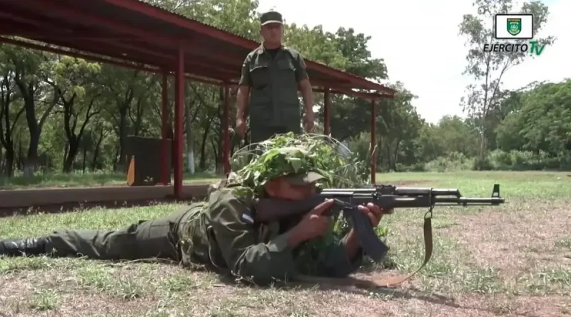 Ejército de Nicarguam anuncia, comunica, ejercicio de tiro, arma de infantería, San Miguelito, tiro con armas,