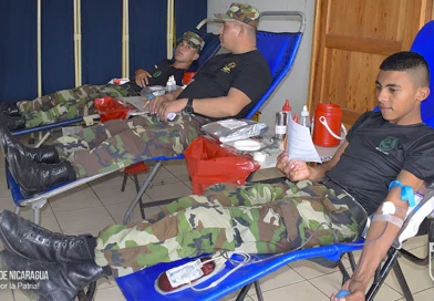 nicaragua, ejercito, primer comando militar, jornada, donancion voluntaria de sangre,