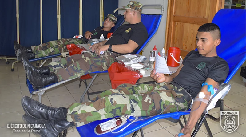 nicaragua, ejercito, primer comando militar, jornada, donancion voluntaria de sangre,