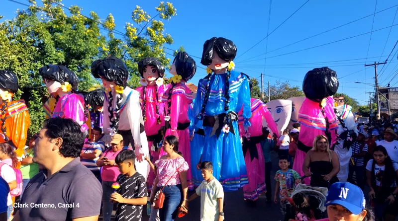 evento cultural Masaya, desfile de gigantografías, insurrección de monimbó, los sabogales, masaya, frente sandinista, nicaragua