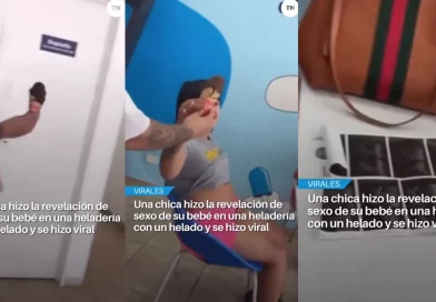 heladería, cono de helado, revelación de sexo, joven, viral, redes sociales, bebé, chocolate,