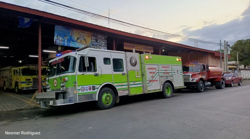 gobierno de nicaragua, seguridad y emergencia, estación de bomberos, puerto momotombo, la paz centro, león, nicaragua, bomberos unidos de nicaragua, ministerio del interior de nicaragua, incendios forestales y emergencias nicaragua, dos camiones de bomberos nicaragua