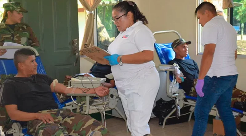 nicaragua, ejercito de nicaragua, jornada voluntaria, sangre, donación voluntaria