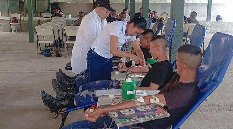 nicaragua, ejercito de nicaragua, donación voluntaria de sangre, jornada