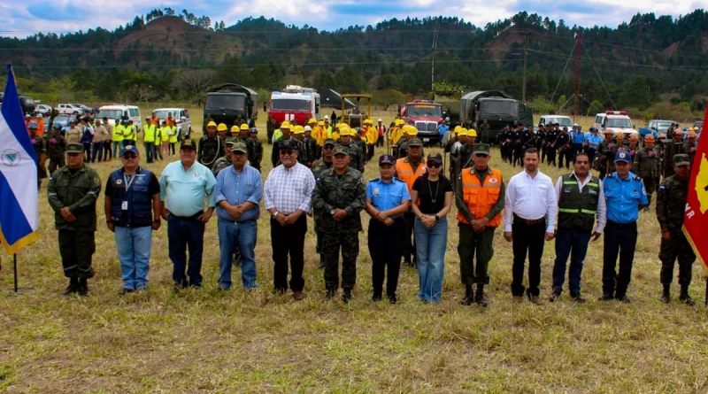 Nueva Segovia, ejercicio de supresión, incendios forestales, Nicaragua, ejercito de Nicaragua,